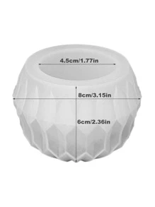 DIY Round Succulent Planter, Rhombus Flower Pot Silicone Mold, Handmade Art Crystal Epoxy Resin Mold, Storage Bowl, Plaster Clay Mold, Candle Cup Mold - White - View 2