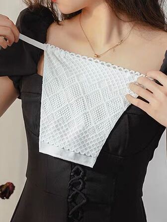 Ladies' ice silk cool feeling double-layer lace anti-slip one-piece tube top fake collar