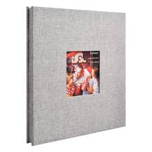 Self-Adhesive Photo Album for Design Yourself, Photo Book for Gluing, Linen Cover Photo Book, Photo Album, Large with 40 White Pages, for Families, Weddings, Gift (28 x 27 cm, Grey) - Grey - View 1