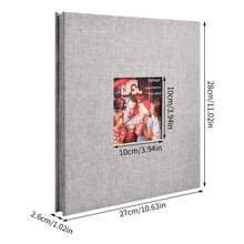 Self-Adhesive Photo Album for Design Yourself, Photo Book for Gluing, Linen Cover Photo Book, Photo Album, Large with 40 White Pages, for Families, Weddings, Gift (28 x 27 cm, Grey) - Grey - View 2