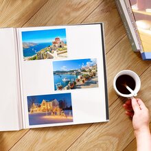 Self-Adhesive Photo Album for Design Yourself, Photo Book for Gluing, Linen Cover Photo Book, Photo Album, Large with 40 White Pages, for Families, Weddings, Gift (28 x 27 cm, Grey) - Grey - View 5