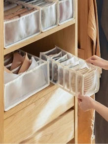 1 Pieza Caja De Almacenamiento Plegable Para Calcetines, Ropa Interior Y Corbatas, Se Puede Usar En Armarios, Guardarropas Y Armarios, Regalo Para El Día De San Valentín - Beis - Ver 2