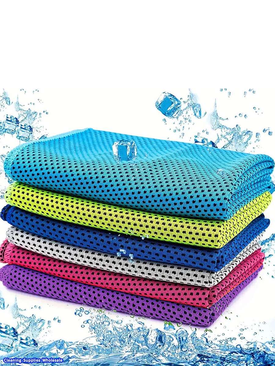 6 Chiếc Khăn Thể Thao Làm Mát, Khăn Đá Khô Nhanh Để Đi Xe Đạp Tập Thể Dục Chạy Cắm Trại Câu Cá, Khăn Mát Mềm Và Mỏng, Màu Sắc Ngẫu Nhiên - Nhiều màu - Xem 1