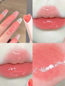 Gege Bear 水潤鏡子唇彩,1入組保濕水潤光澤不粘杯子唇彩保濕持久口紅