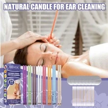 香薰耳朵蠟燭套裝清潔耳垢放鬆身體護理美容院家庭直筒耳朵蠟燭帶插頭 - 彩色 - 查看 1