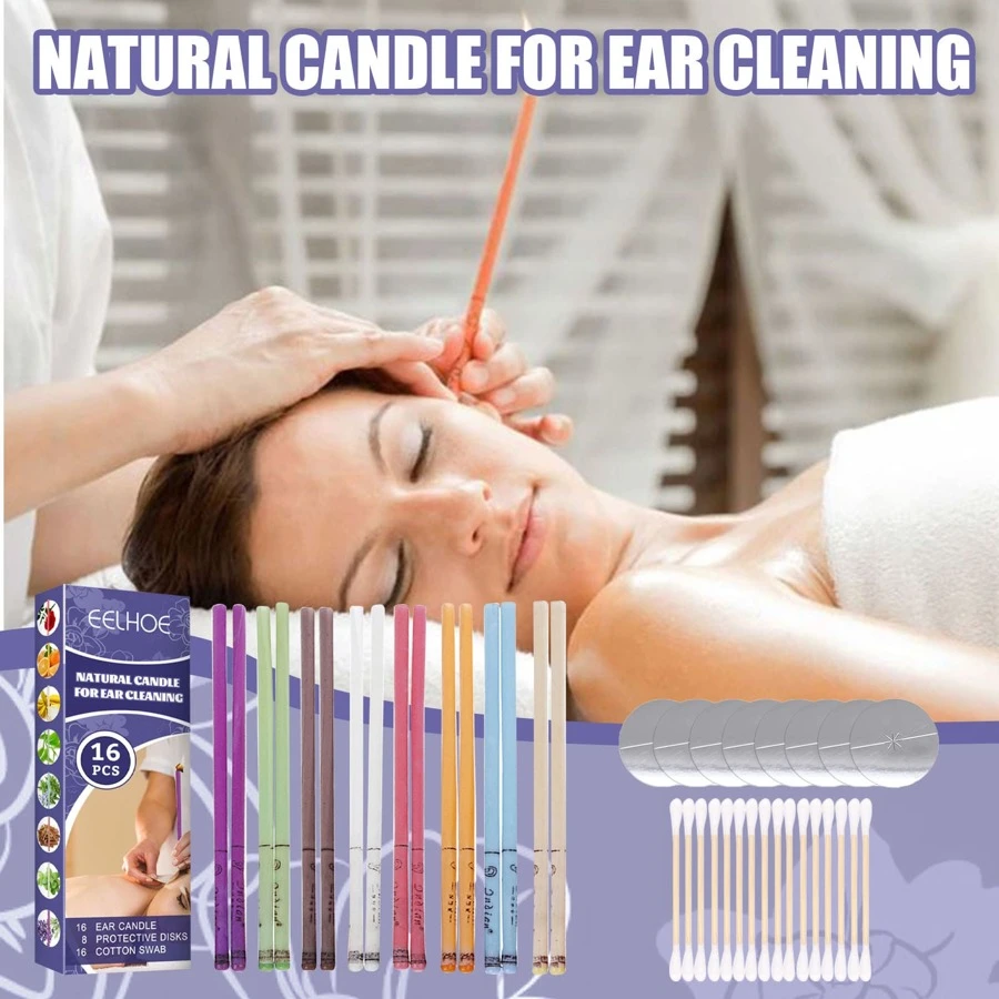 香薰耳朵蠟燭套裝清潔耳垢放鬆身體護理美容院家庭直筒耳朵蠟燭帶插頭 - 彩色 - 查看 1