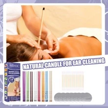 香薰耳朵蠟燭套裝清潔耳垢放鬆身體護理美容院家庭直筒耳朵蠟燭帶插頭 - 彩色 - 查看 4