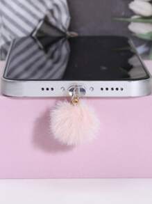Pompom Decor Zinc Alloy Dust Plug