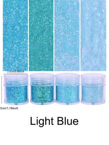 4瓶子鐳射亮片閃光粉末狀適用於矽膠模具 - 淺藍色 - 查看 2