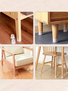 12入組半透明 T 形椅腿套，防滑、降噪、耐用、可水洗家具腳保護墊 - 白色 - 查看 6