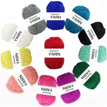 1/12 件丙烯酸针织纱团 - 双层针织多色纱包，配有钩针和针迹标记，适用于任何钩针和针织迷你项目 DIY