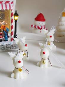 Ins 聖誕麋鹿蠟燭模具 3D 麋鹿聖誕矽膠模具用於蠟燭製作 DIY 香薰蠟燭家居裝飾禮品 - 白色 - 查看 2