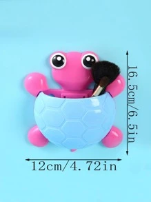 1 件可爱动物形状蓝色乌龟牙刷架壁挂式浴室牙膏收纳架，浴室配件，房间装饰