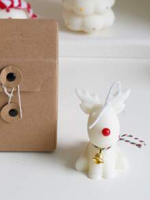 Ins 聖誕麋鹿蠟燭模具 3D 麋鹿聖誕矽膠模具用於蠟燭製作 DIY 香薰蠟燭家居裝飾禮品 - 白色 - 查看 5