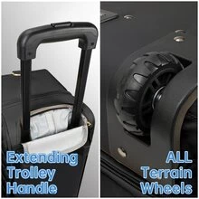 ETRONIK Rolling Duffle Bag With Wheels, 21-Inch Flight Approved Travel Duffle Bag With Wet Pocket & Shoe Compartment, Carry On Luggage 22x14x9 Airline Approved - 黑色 - 查看 6