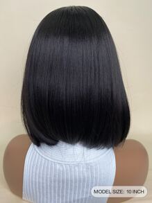 Synthetic Heat Resistant Wigs Straight Short Bob Headband Wig Natural Black12 Inch Synthetic Wigs For  Daily Used - Black - View 4