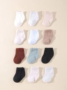 12 pairs of solid color baby socks - Multicolor - View 2