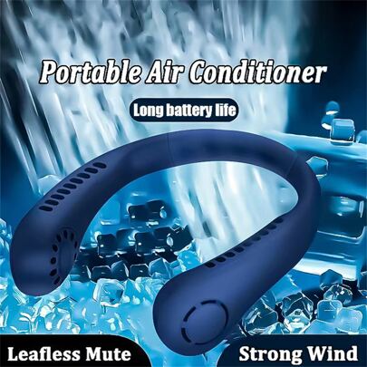 1Pc 2023 New Mini Neck Fan Portable Bladeless Hanging Neck Rechargeable Air Cooler 3 Speed Mini Summer Sports Fans