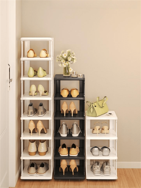 White Multilayer Shoe Rack, Spacesaving And Simple, Mini, Narrow