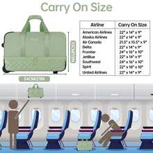 ETRONIK Rolling Duffle Bag With Wheels, 21-Inch Flight Approved Travel Duffle Bag With Wet Pocket & Shoe Compartment, Carry On Luggage 22x14x9 Airline Approved - 綠色 - 查看 5