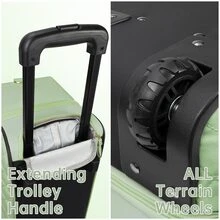 ETRONIK Rolling Duffle Bag With Wheels, 21-Inch Flight Approved Travel Duffle Bag With Wet Pocket & Shoe Compartment, Carry On Luggage 22x14x9 Airline Approved - 綠色 - 查看 6
