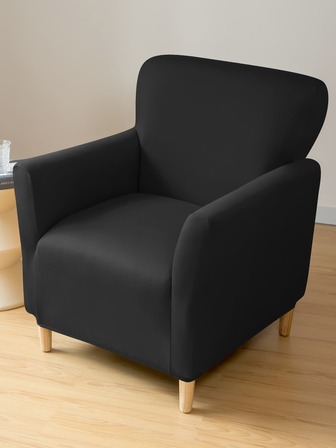 1入組彈性和透氣牛奶絲小單沙發套-黑色