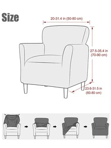 1入組彈性和透氣牛奶絲小單沙發套-黑色