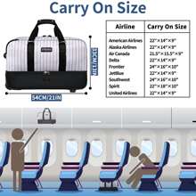 ETRONIK Rolling Duffle Bag With Wheels, 21-Inch Flight Approved Travel Duffle Bag With Wet Pocket & Shoe Compartment, Carry On Luggage 22x14x9 Airline Approved - 黑與白 - 查看 2