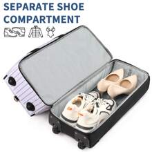 ETRONIK Rolling Duffle Bag With Wheels, 21-Inch Flight Approved Travel Duffle Bag With Wet Pocket & Shoe Compartment, Carry On Luggage 22x14x9 Airline Approved - 黑與白 - 查看 3