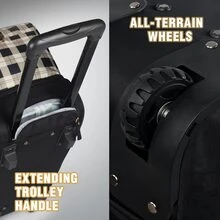 ETRONIK Rolling Duffle Bag With Wheels, 21-Inch Flight Approved Travel Duffle Bag With Wet Pocket & Shoe Compartment, Carry On Luggage 22x14x9 Airline Approved - 棕色 - 查看 5