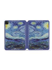 藍色油畫圖案iPad保護殼，適用於iPad第9代/第10代 - 彩色 - 查看 4