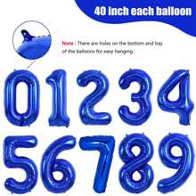 Bóng bay số 40 inch, bóng bay cỡ lớn cỡ lớn dùng để trang trí tiệc sinh nhật, lễ tốt nghiệp, kỷ niệm, chụp ảnh, Giáng sinh - Màu xanh hải quân - Xem 3