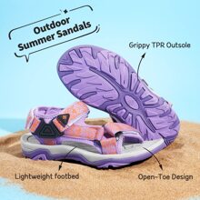 Kids Adventurous Light-Weight Adjustable Straps Summer Sandals (Toddler/Little Kid/Big Kid) - 紫色 - 查看 5