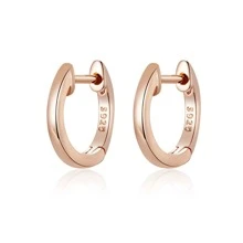 bamoer Bamoer 925 Sterling Silver 4 Colors Tiny Ear Hoops Plated Black Gold Ear Buckles For Women Fine Jewelry Ear Clip Wedding Gift