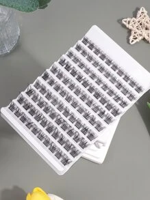 MAGEFY 100串混搭風格魚尾分段睫毛，帶有較長捲曲度的C型個人DIY不同長度的睫毛，天然柔軟手工製作的日常睫毛，旅行漫畫睫毛 - 黑色 - 查看 3