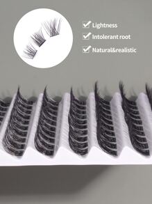 MAGEFY 100串混搭風格魚尾分段睫毛，帶有較長捲曲度的C型個人DIY不同長度的睫毛，天然柔軟手工製作的日常睫毛，旅行漫畫睫毛 - 黑色 - 查看 7