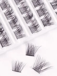 MAGEFY 100串混搭風格魚尾分段睫毛，帶有較長捲曲度的C型個人DIY不同長度的睫毛，天然柔軟手工製作的日常睫毛，旅行漫畫睫毛 - 黑色 - 查看 10