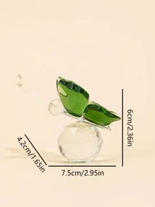 1pc Butterfly Crystal Ball Decoration For Home Office Desk Decoration Best - Green - View 5
