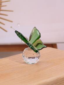 1pc Butterfly Crystal Ball Decoration For Home Office Desk Decoration Best - Green - View 2