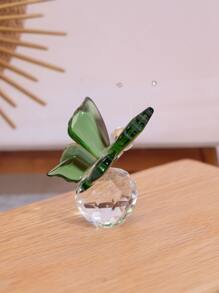 1pc Butterfly Crystal Ball Decoration For Home Office Desk Decoration Best - Green - View 3
