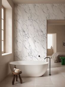 8 件黑白大理石纹瓷砖贴纸，防水防潮 3d 自粘翻新墙纸，非常适合浴室装饰，翻新贴纸撕掉墙板，墙纸，壁纸，春季装饰物品让您的家焕然一新，节日装饰贴纸礼物生日毕业