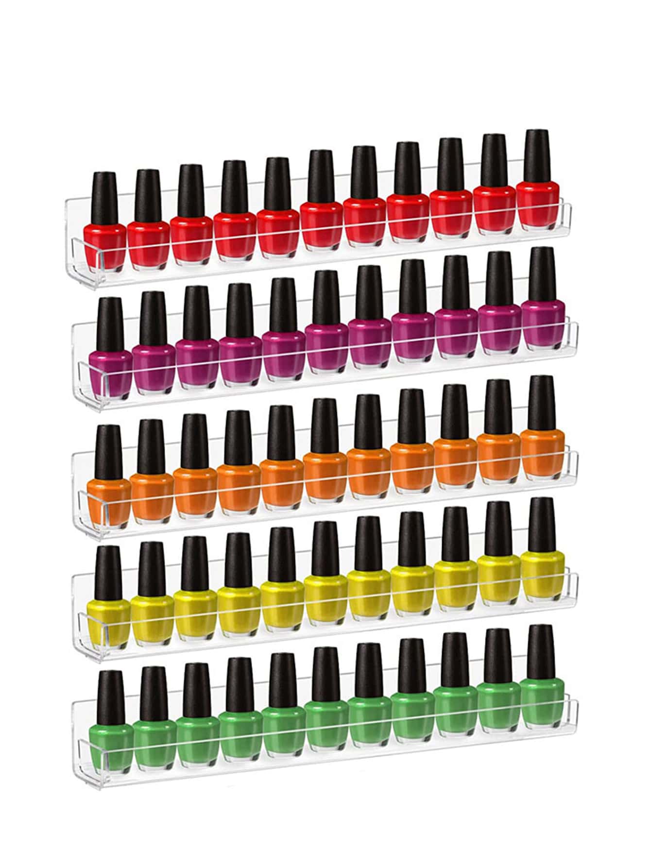 1 Miếng Acrylic trong suốt Sơn móng tay Trưng bày Cái giá Treo tường Đa chức năng Giá lưu trữ Đối với Gia vị , Sữa tắm , Thích hợp Đối với Phòng khách , Phòng tắm , Phòng bếp - Trong sáng - Xem 1