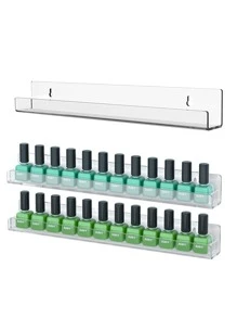 1 Miếng Acrylic trong suốt Sơn móng tay Trưng bày Cái giá Treo tường Đa chức năng Giá lưu trữ Đối với Gia vị , Sữa tắm , Thích hợp Đối với Phòng khách , Phòng tắm , Phòng bếp - Trong sáng - Xem 6