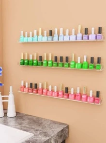 1 Miếng Acrylic trong suốt Sơn móng tay Trưng bày Cái giá Treo tường Đa chức năng Giá lưu trữ Đối với Gia vị , Sữa tắm , Thích hợp Đối với Phòng khách , Phòng tắm , Phòng bếp - Trong sáng - Xem 7