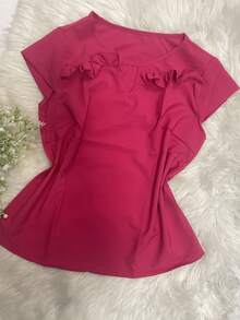 Women Tops - 玫紅色 - 查看 2