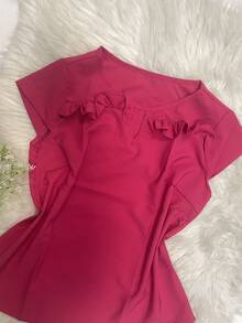 Women Tops - 玫紅色 - 查看 3