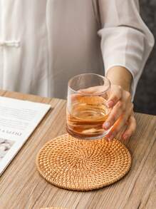 DIY編織絕緣餐墊,圓形杯墊適用於餐具,水壺&茶壺,防滑,不粘,保護桌子 - 木質色 - 查看 2