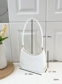 Bolso de hombro minimalista mini blanco - Blanco - Ver 2