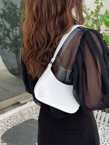 Bolso de hombro minimalista mini blanco - Blanco - Ver 4