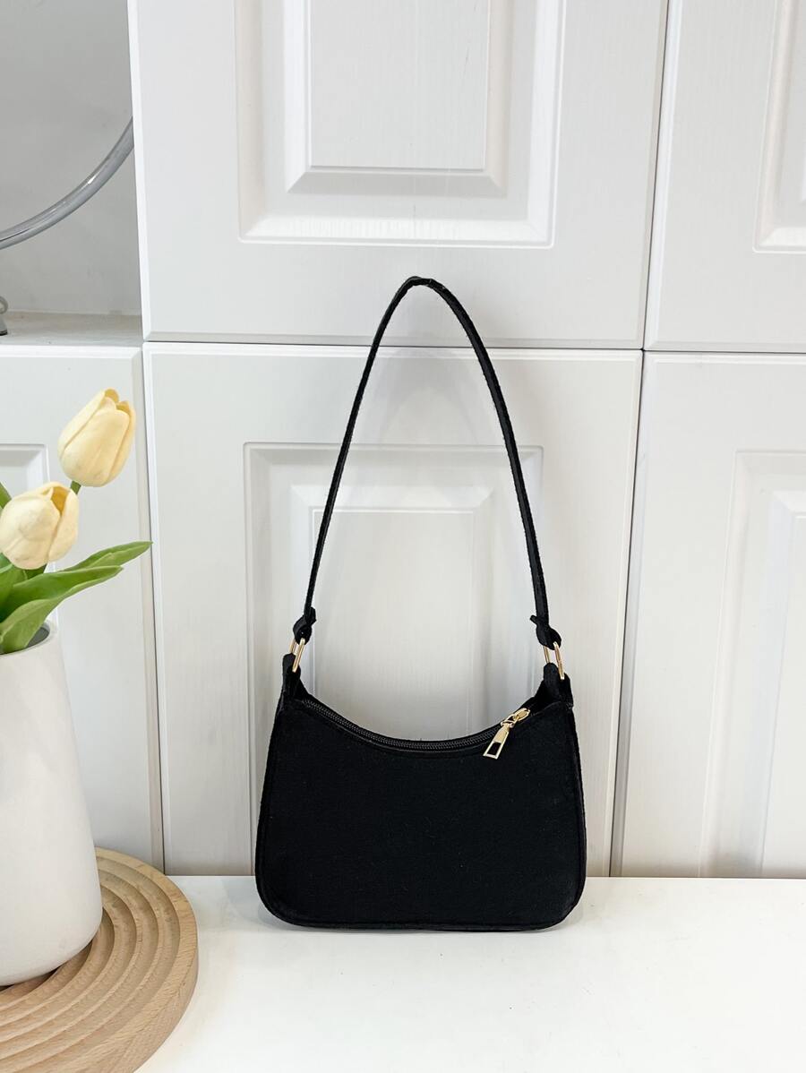 Minimalist Mini Black Shoulder Bag - Black - View 1